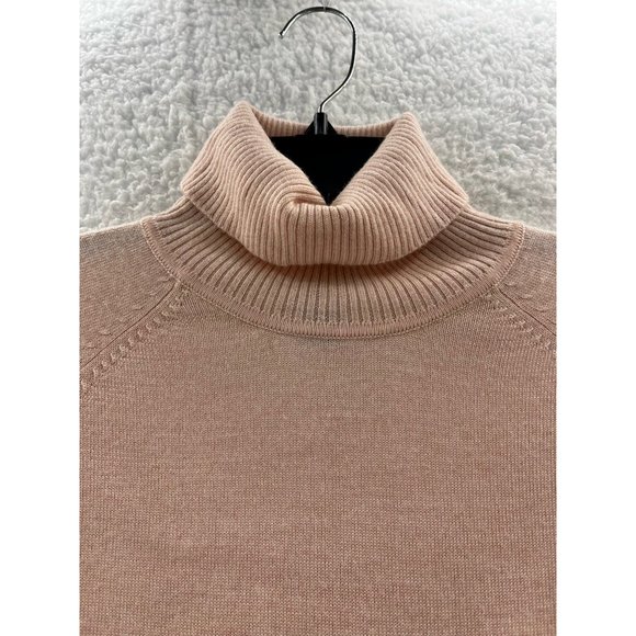 Ann Taylor Womens Pullover Sweater Pink 100% Wool Long Sleeve Turtleneck L - Picture 5 of 7